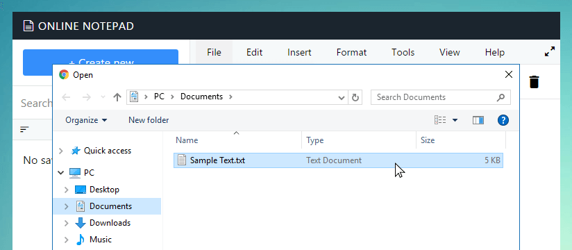 Open file dialog in Wasamedia